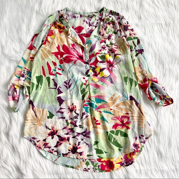 Casual Studio Tops - Casual Studio Colorful Floral Blouse
